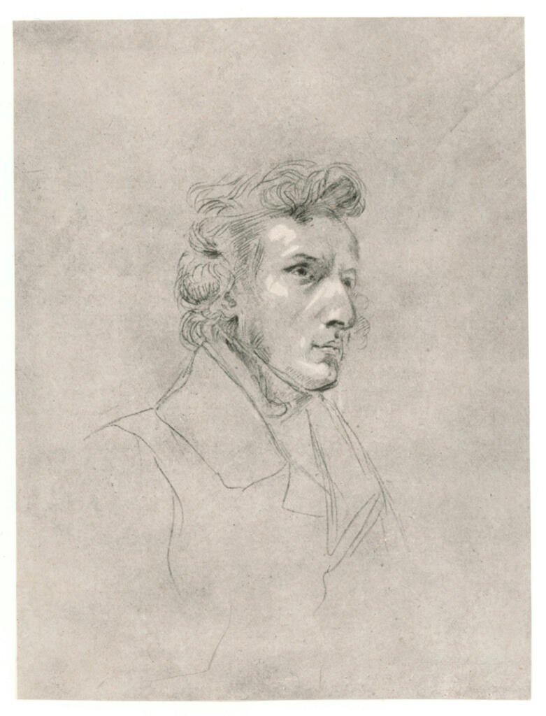 Anonimo , Delacroix, Eugène - sec. XIX - Ritratto di Federico Chopin , fronte