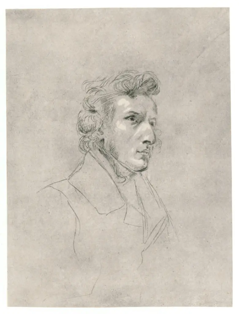 Anonimo , Delacroix, Eugène - sec. XIX - Ritratto di Federico Chopin , fronte