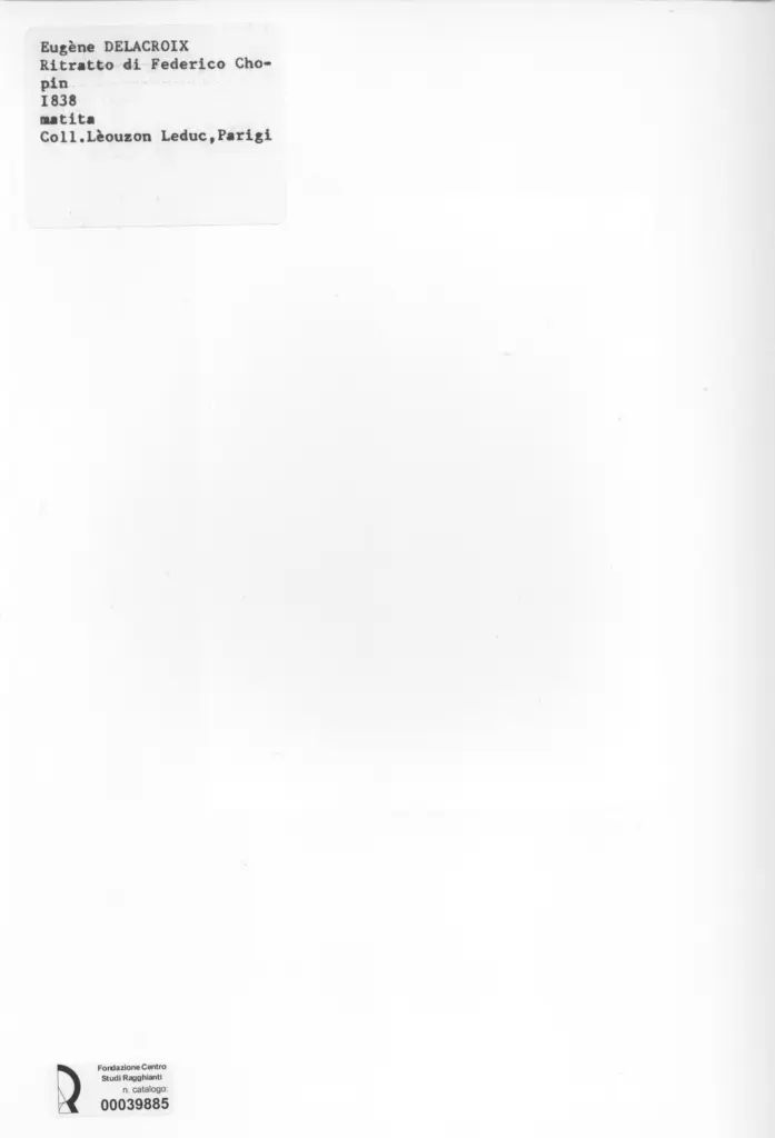 Anonimo , Delacroix, Eugène - sec. XIX - Ritratto di Federico Chopin , retro