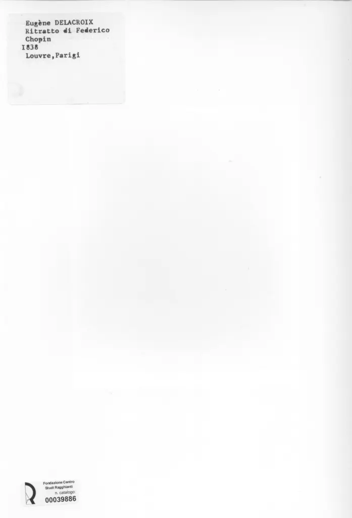 Anonimo , Delacroix, Eug&egrave;ne - sec. XIX - Ritratto di Federico Chopin , retro
