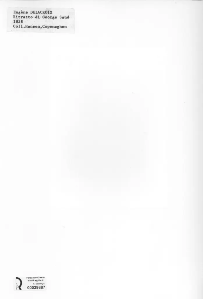 Anonimo , Delacroix, Eug&egrave;ne - sec. XIX - Ritratto di George Sand , retro
