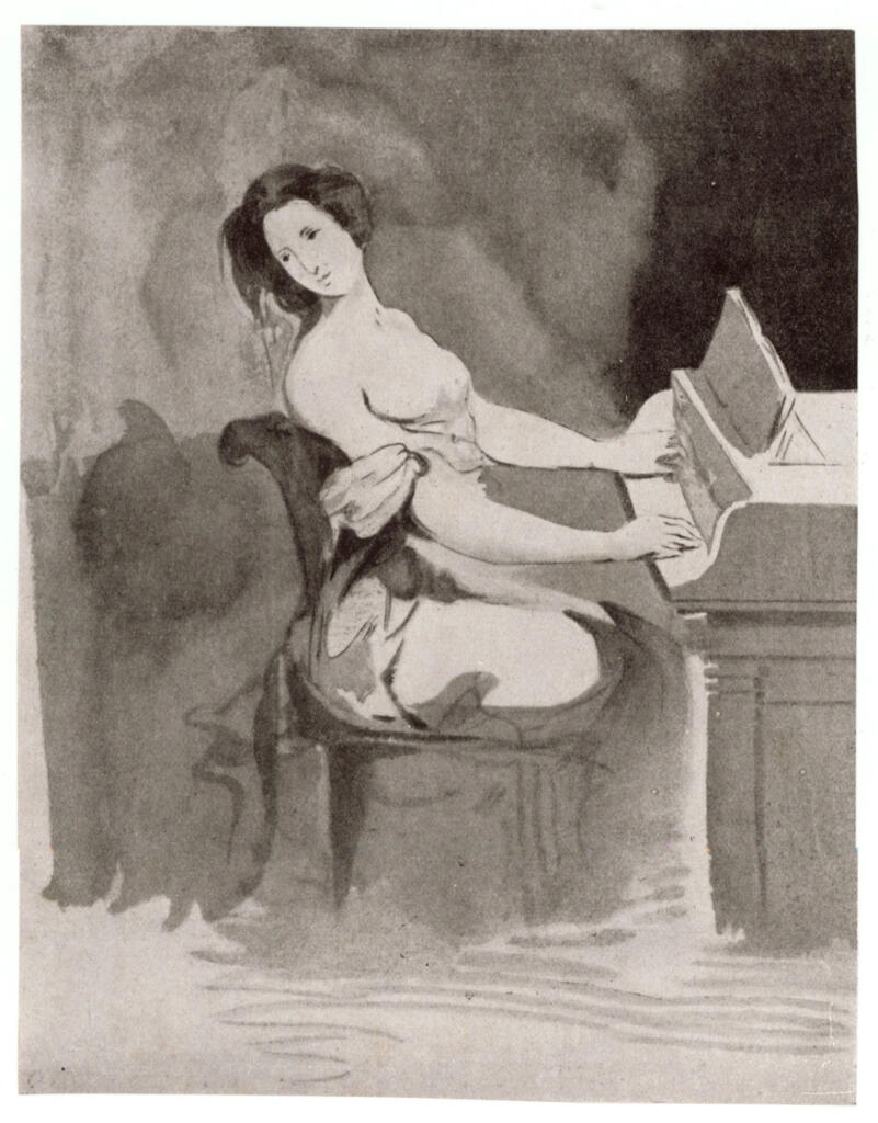 Anonimo , Delacroix, Eugène - sec. XIX - L'amante al pianoforte , fronte