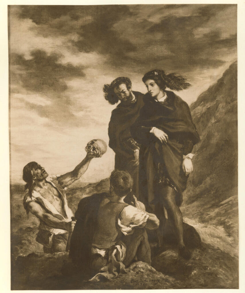 Anonimo , Delacroix, Eugène - sec. XIX - Amleto e Orazio al cimitero
