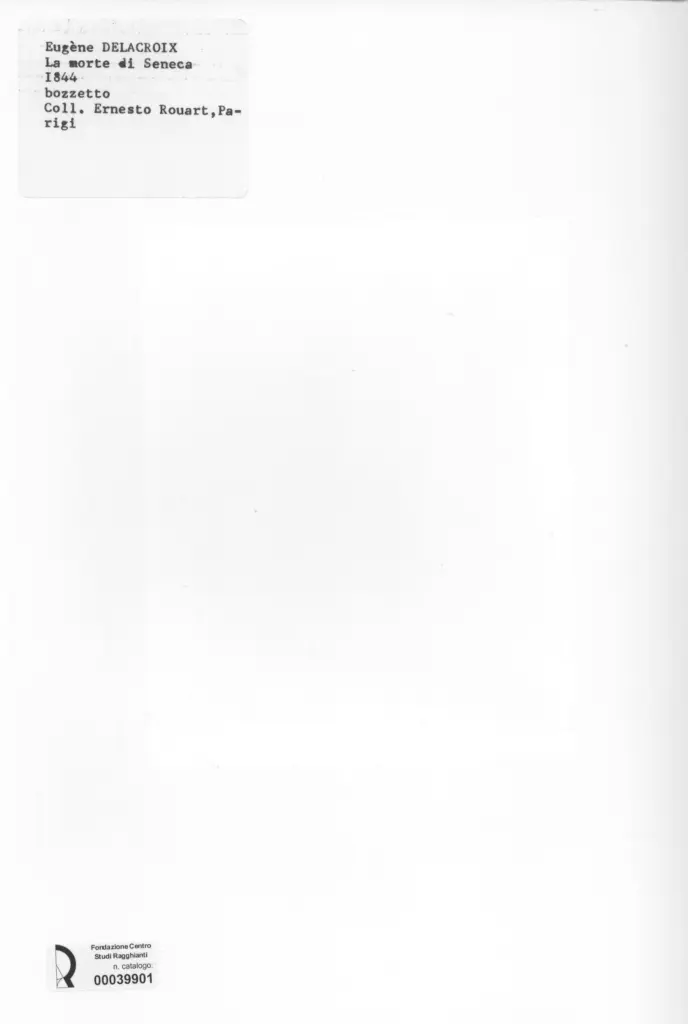 Anonimo , Delacroix, Eug&egrave;ne - sec. XIX - La morte di Seneca , retro