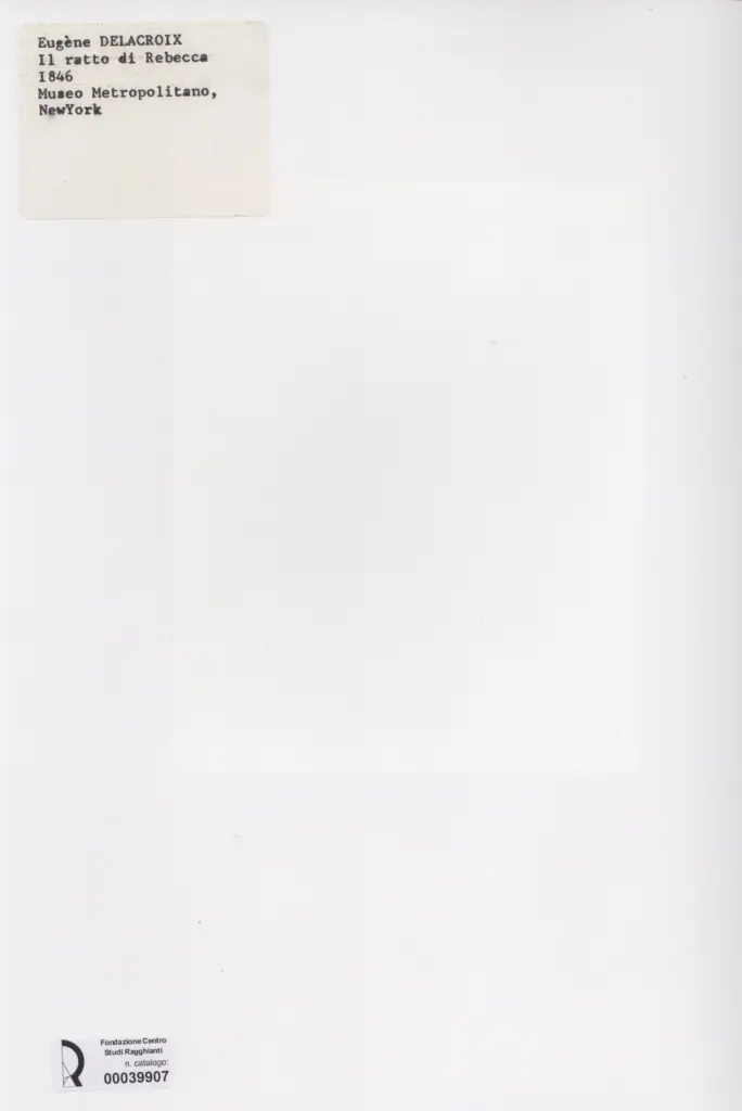 Anonimo , Delacroix, Eug&egrave;ne - sec. XIX - Il ratto di Rebecca , retro