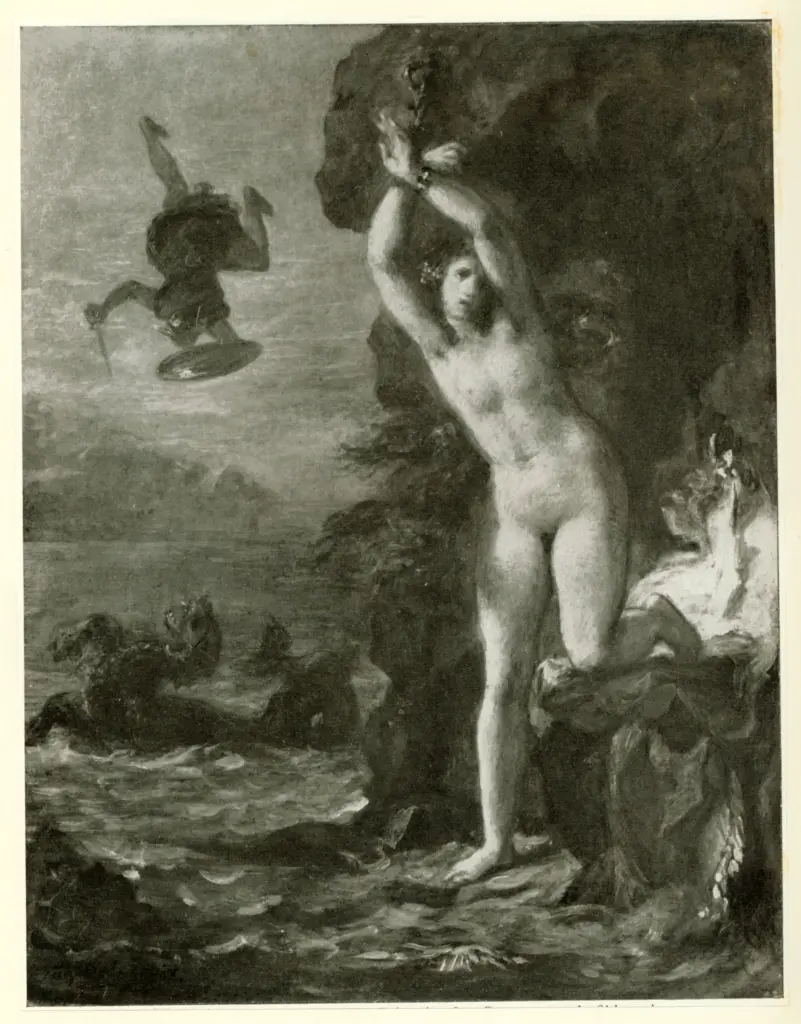 Anonimo , Delacroix, Eug&egrave;ne - sec. XIX - Andromeda rescued by Perseus , fronte