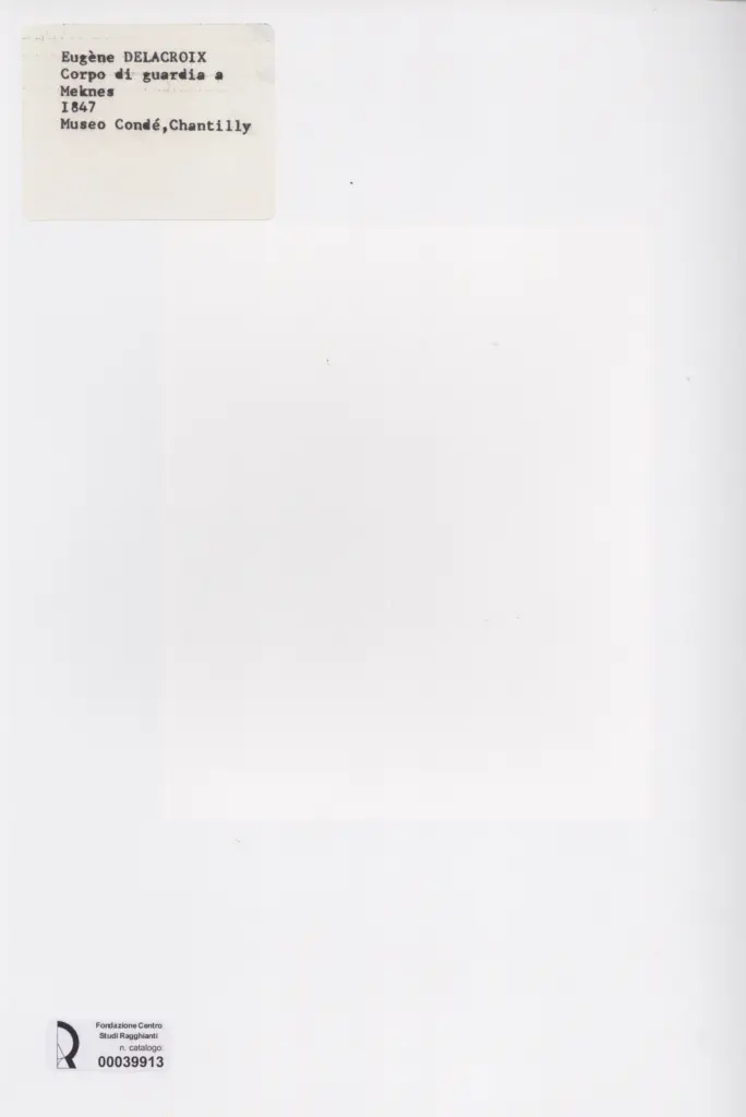 Anonimo , Delacroix, Eug&egrave;ne - sec. XIX - Corpo di guardia a Meknes , retro