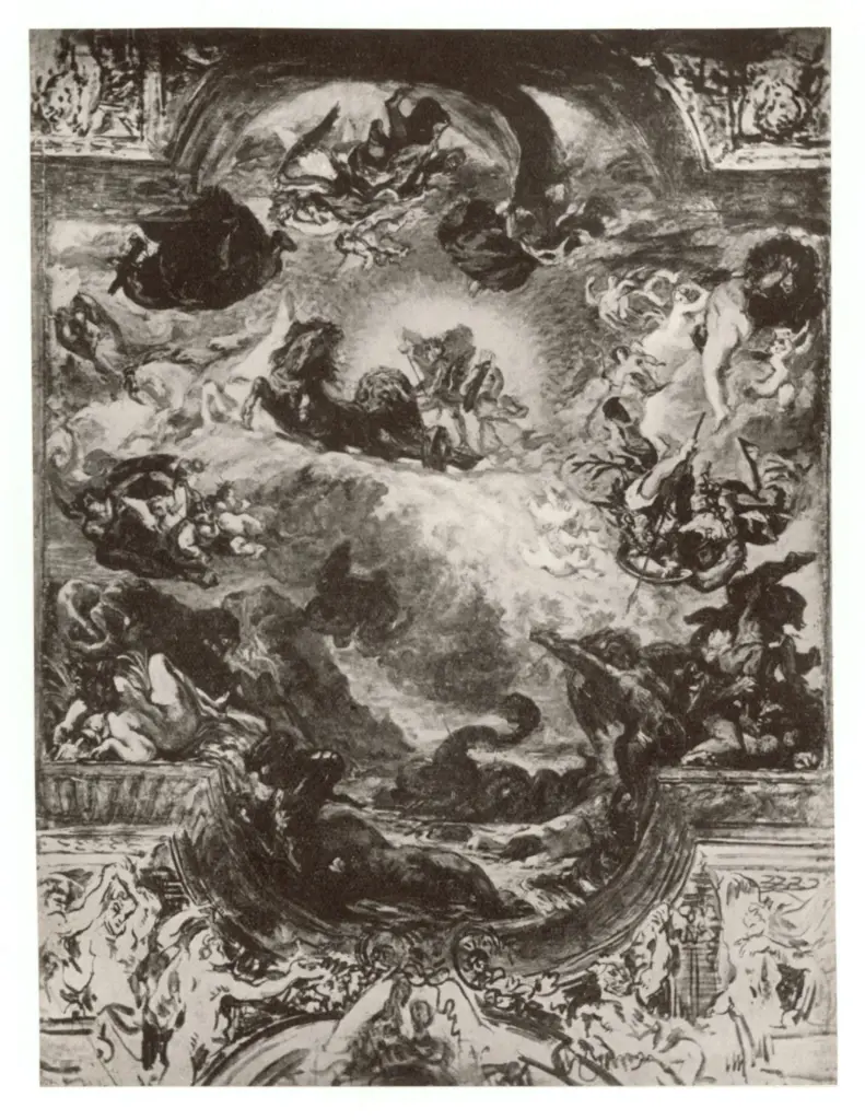 Anonimo , Delacroix, Eug&egrave;ne - sec. XIX - Apollo vincitore del serpente Pitone , fronte