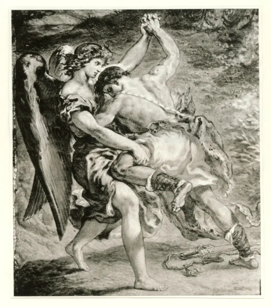 Anonimo , Delacroix, Eug&egrave;ne - sec. XIX - Jacob et l'ange , fronte