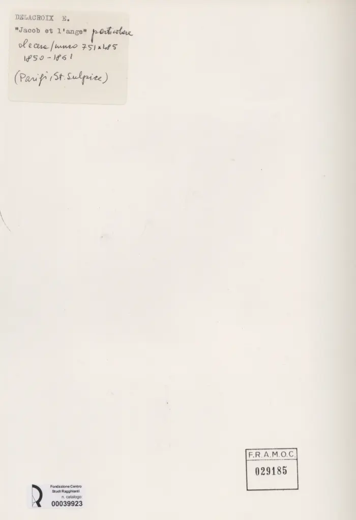 Anonimo , Delacroix, Eug&egrave;ne - sec. XIX - Jacob et l'ange , retro