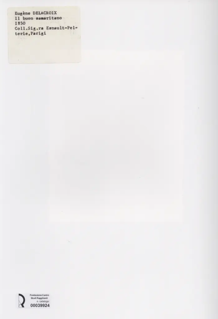Anonimo , Delacroix, Eugène - sec. XIX - Il buon Samaritano , retro