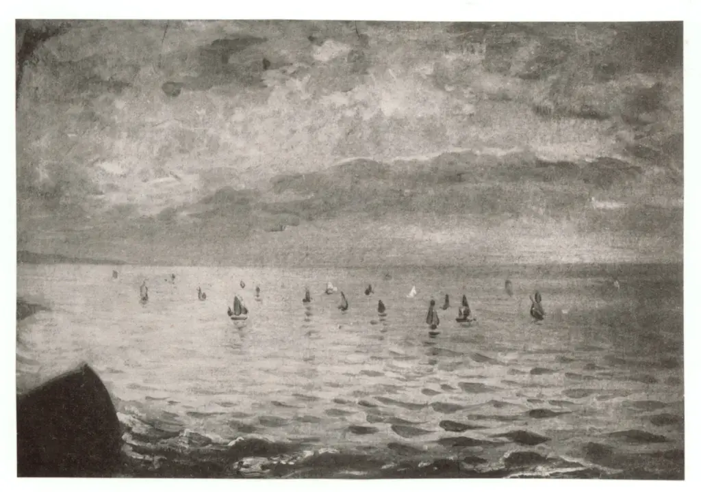 Anonimo , Delacroix, Eug&egrave;ne - sec. XIX - Il mare a Dieppe , fronte