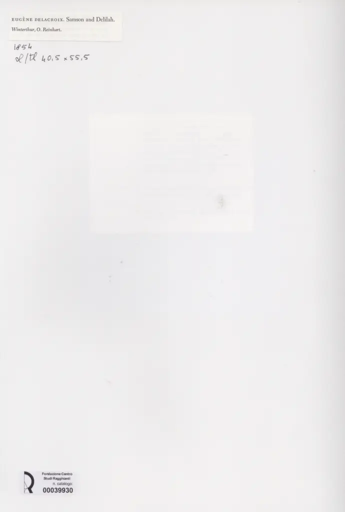 Anonimo , Delacroix, Eug&egrave;ne - sec. XIX - Samson and Delilah , retro