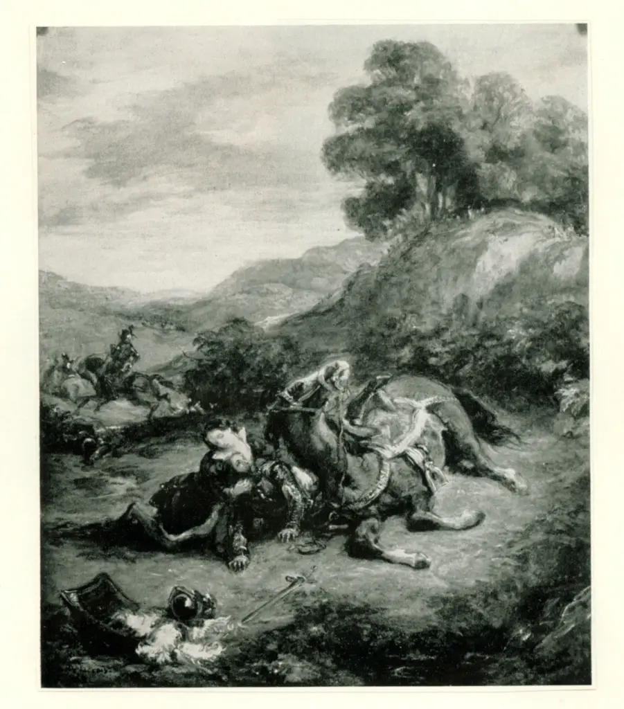 Anonimo , Delacroix, Eug&egrave;ne - sec. XIX - The death of Lara , fronte