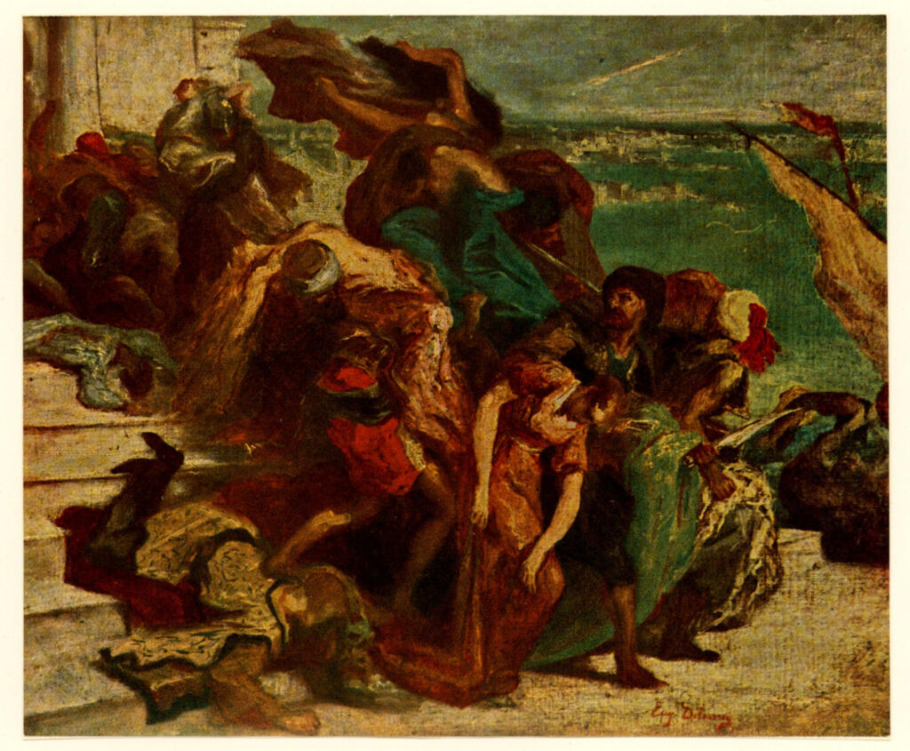 Anonimo , Delacroix, Eugène - sec. XIX - Rapimento di donna , fronte