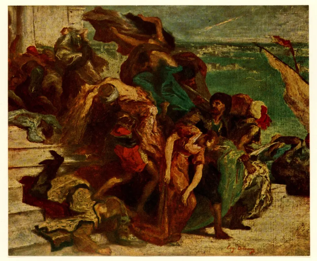 Anonimo , Delacroix, Eug&egrave;ne - sec. XIX - Rapimento di donna , fronte