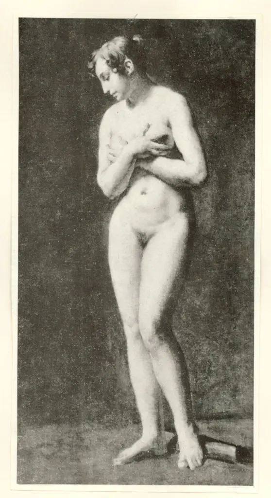 Anonimo , Delacroix, Eug&egrave;ne - sec. XIX - Nudo di donna , fronte