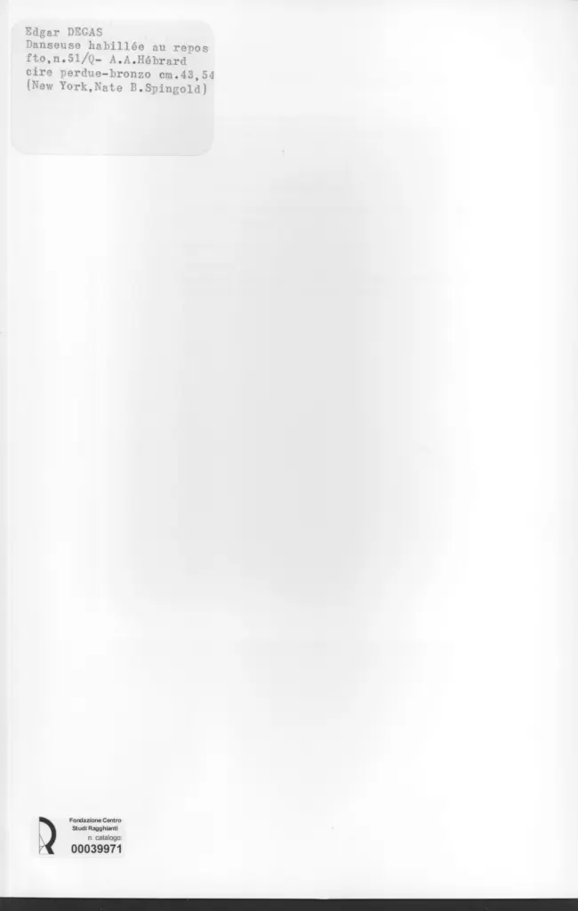 Anonimo , Degas, Edgar - sec. XIX - Danseuse habill&eacute;e au repos , retro