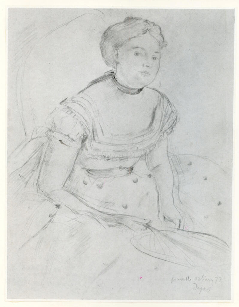 Anonimo , Degas, Edgar - sec. XIX - Jeune femme assise avec eventail , fronte