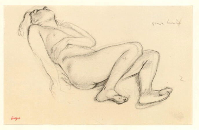 Anonimo , Degas, Edgar - sec. XIX - Femme nue couchèe - Nude woman lying , fronte
