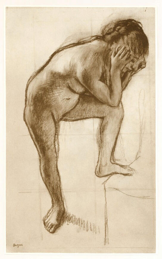 Anonimo , Degas, Edgar - sec. XIX - Study of a nude woman , fronte