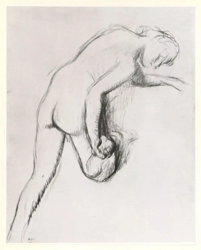 Anonimo , Degas, Edgar - sec. XIX - Baigneuse se tenant le pied , fronte