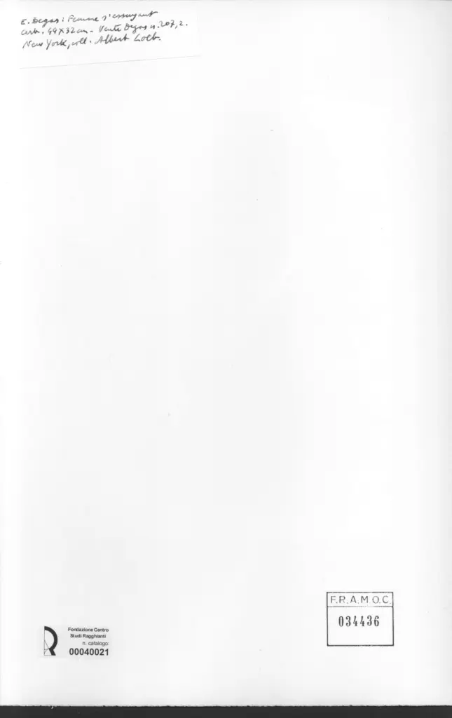 Anonimo , Degas, Edgar - sec. XIX - Femme s'essuyant , retro