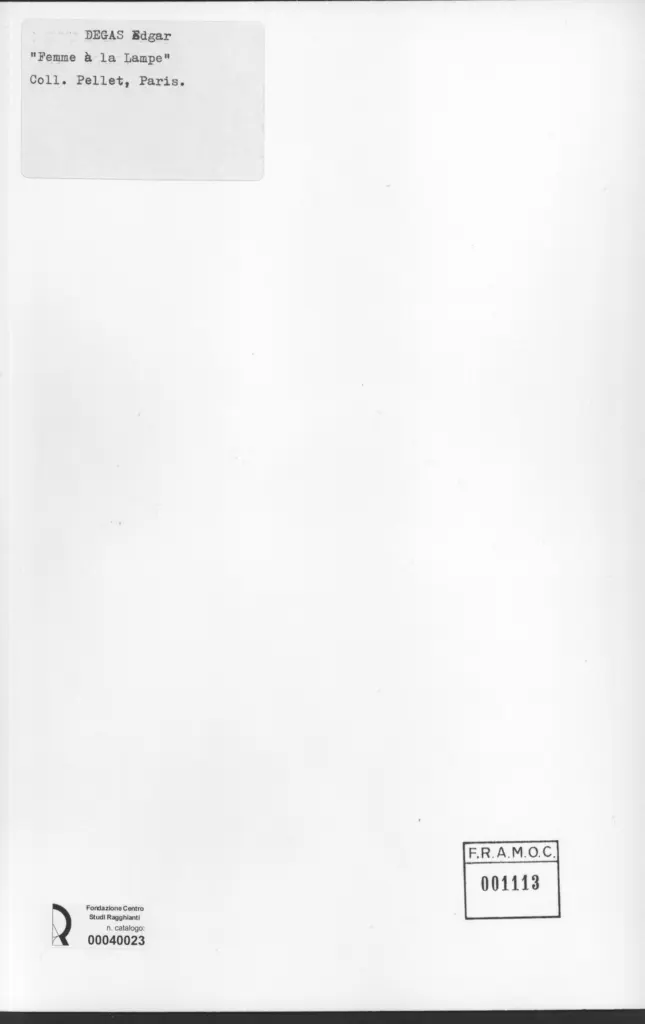 Anonimo , Degas, Edgar - sec. XIX - Femme &agrave; la Lampe , retro