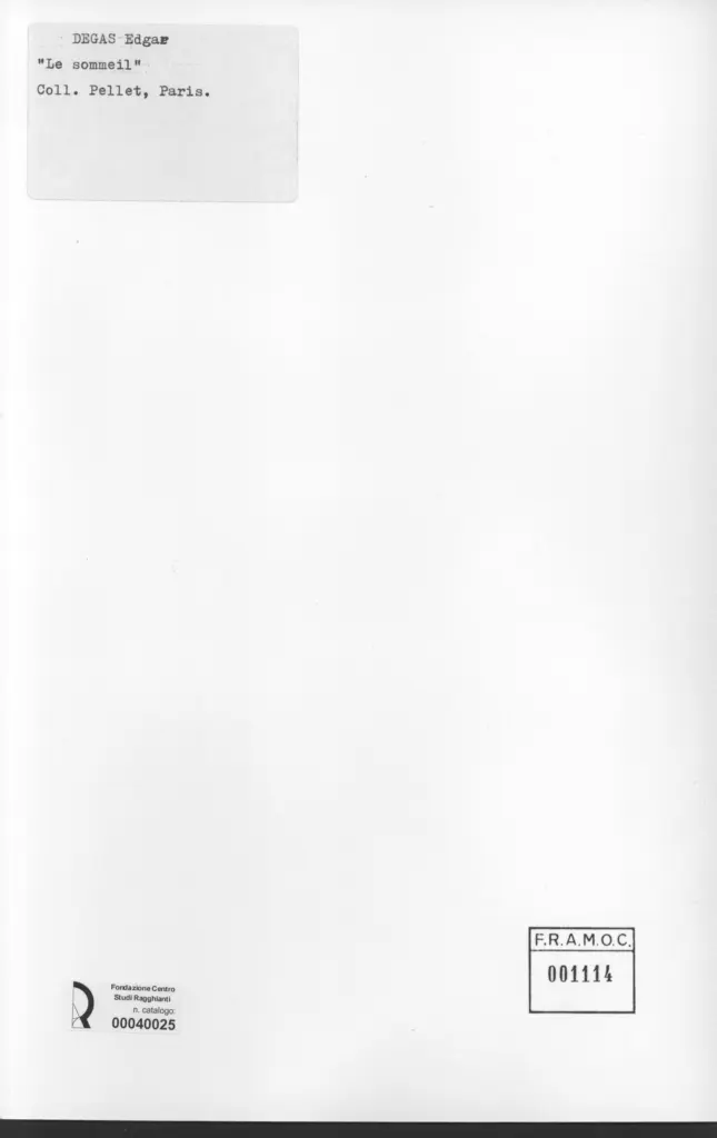 Anonimo , Degas, Edgar - sec. XIX - Le sommeil , retro