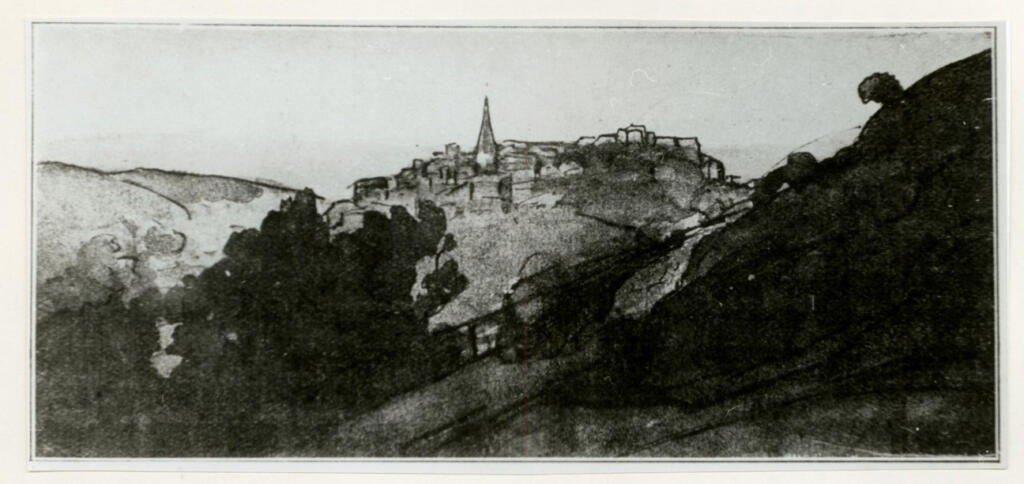Anonimo , Degas, Edgar - sec. XIX - Village d'Exmes (Orne) , fronte