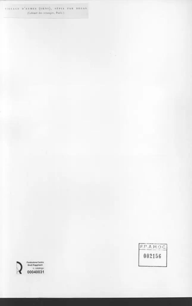 Anonimo , Degas, Edgar - sec. XIX - Village d'Exmes (Orne) , retro