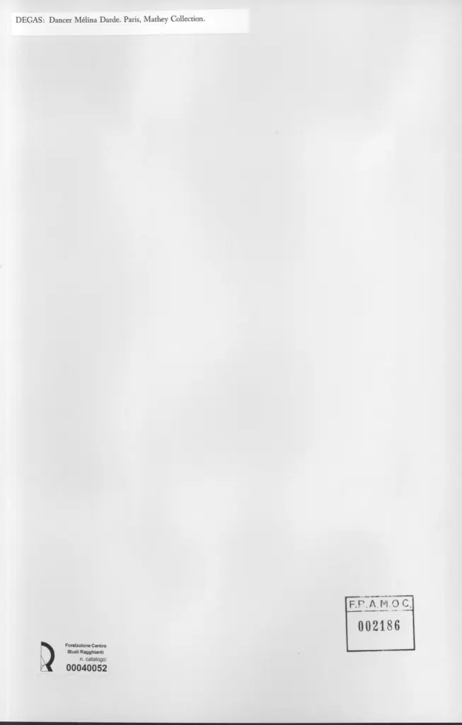 Anonimo , Degas, Edgar - sec. XIX - Dancer M&eacute;lina Darde , retro