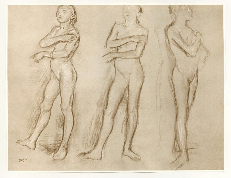 Anonimo , Degas, Edgar - sec. XIX - Three nude dancers , fronte