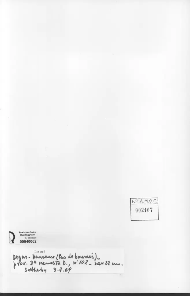 Anonimo , Degas, Edgar - sec. XIX - Danseuse (Pas de Bourr&eacute;e) , retro