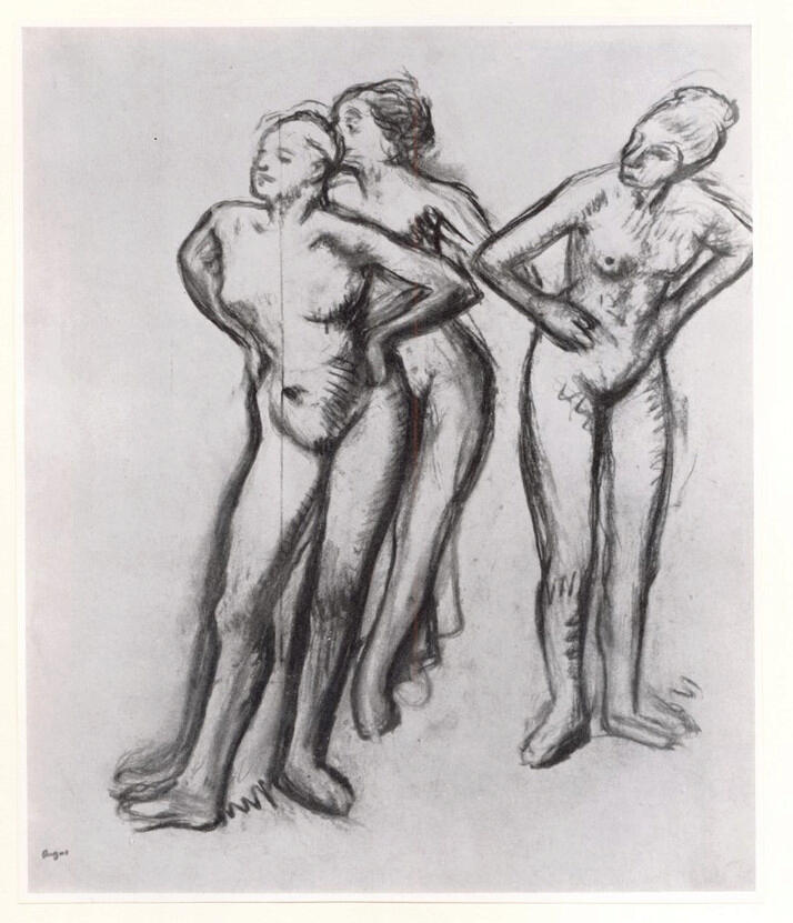 Anonimo , Degas, Edgar - sec. XIX - Tre ballerine , fronte