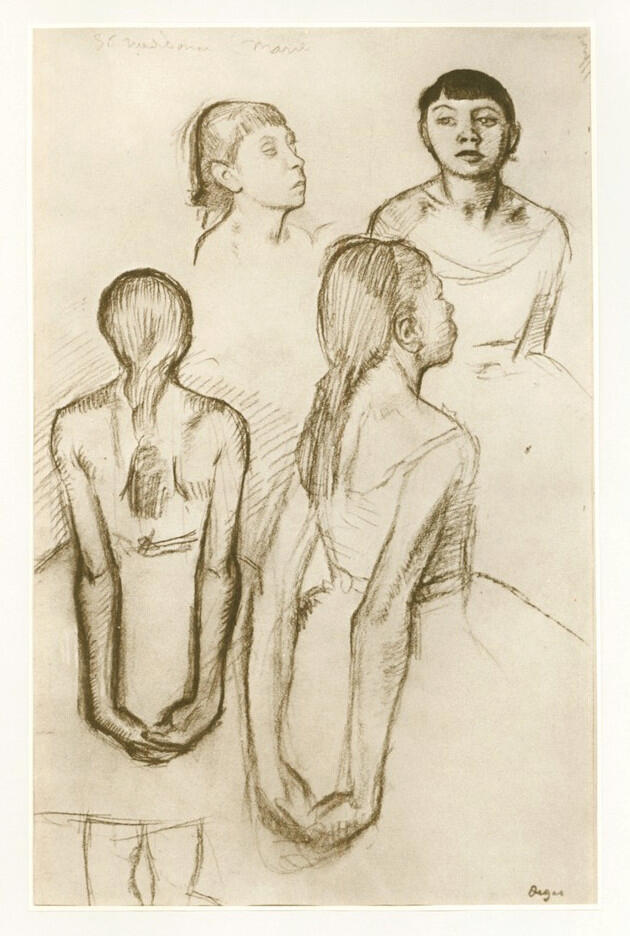 Anonimo , Degas, Edgar - sec. XIX - Four studies of a dancer , fronte