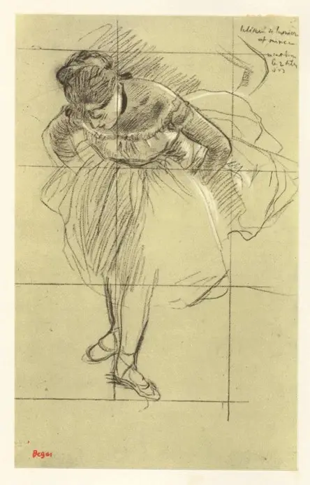 Anonimo , Degas, Edgar - sec. XIX - Inchino di una ballerina , fronte