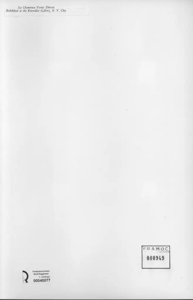 Anonimo , Degas, Edgar - sec. XIX - La Chanteuse Verte , retro