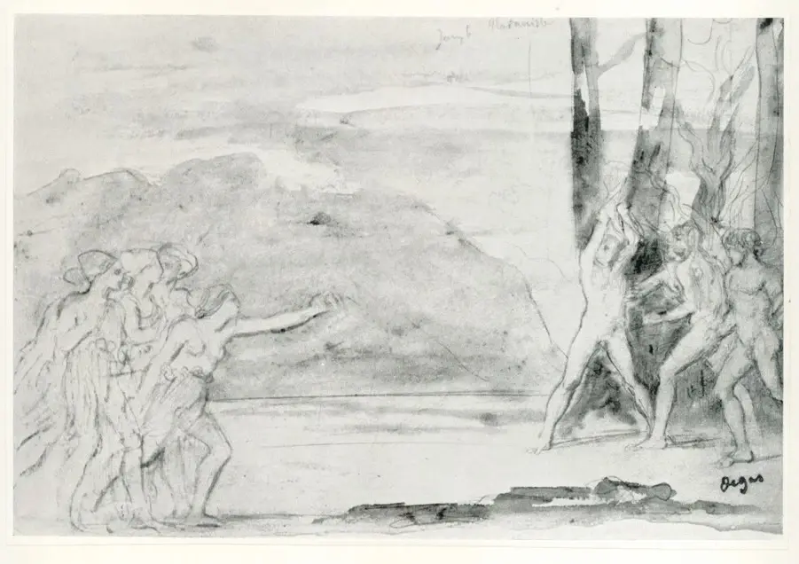 Anonimo , Degas, Edgar - sec. XIX - Jeunes Spartiates s'exerçant à la lutte , fronte