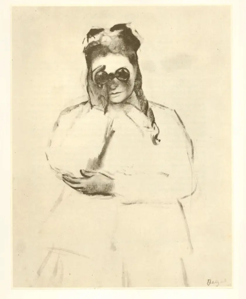 Anonimo , Degas, Edgar - sec. XIX - Donna con binocolo , fronte