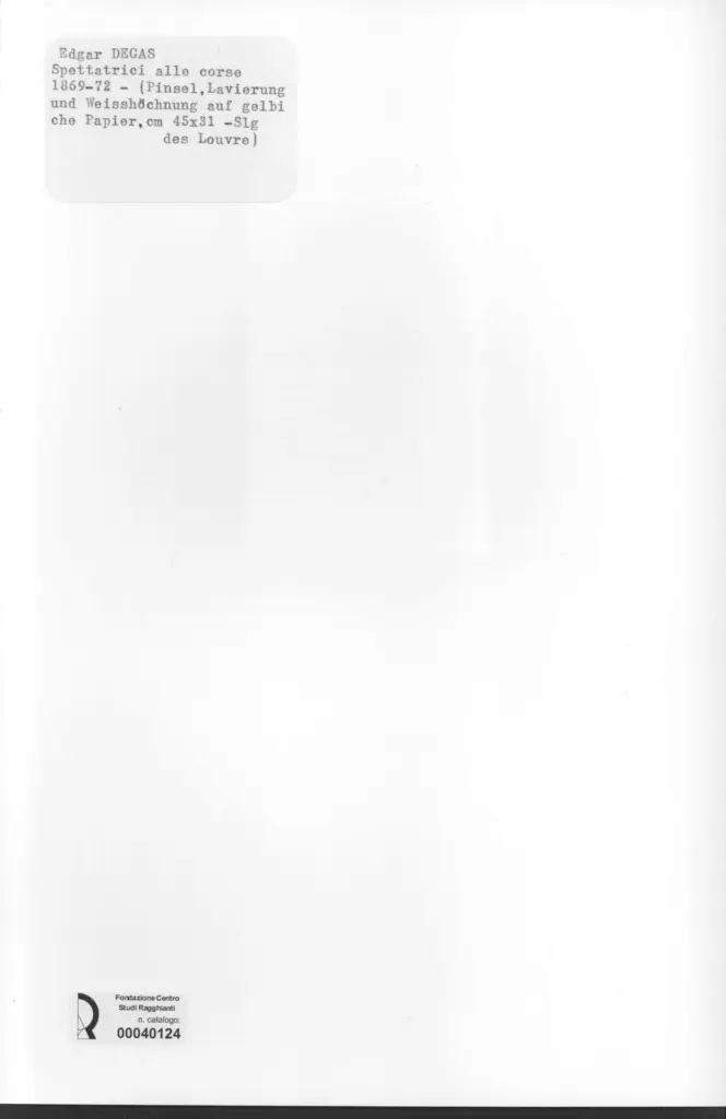 Anonimo , Degas, Edgar - sec. XIX - Spettatrici alle corse , retro