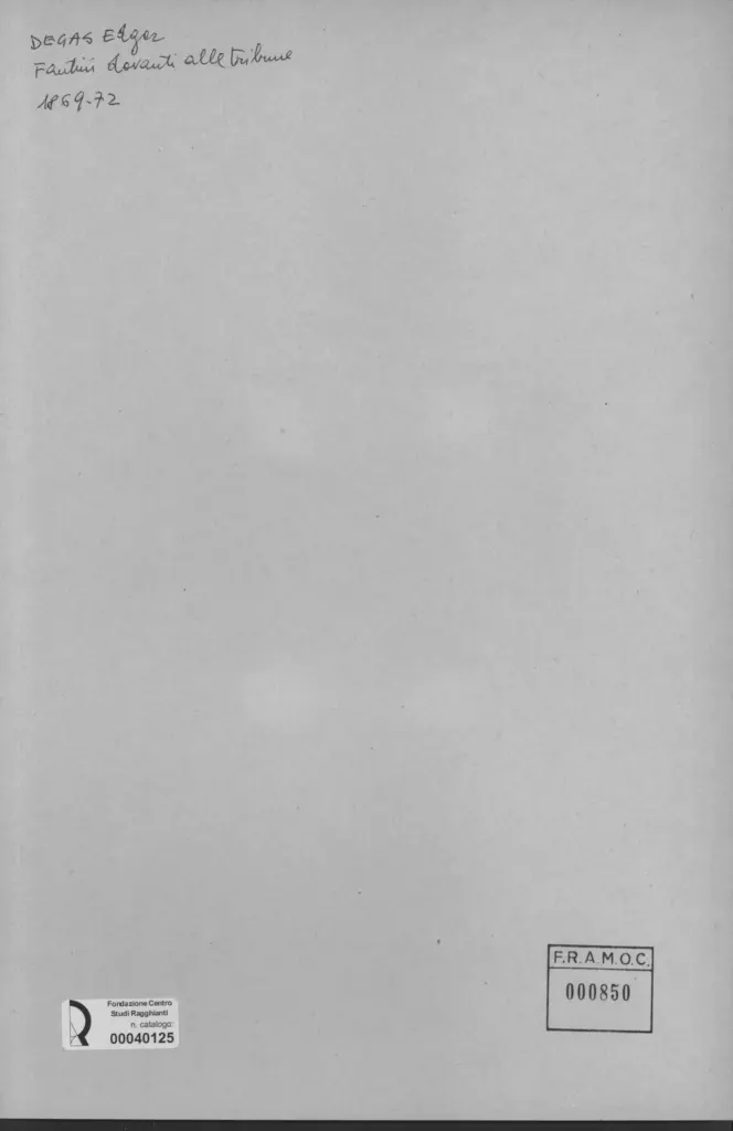 Anonimo , Degas, Edgar - sec. XIX - Fantini davanti alle tribune , retro