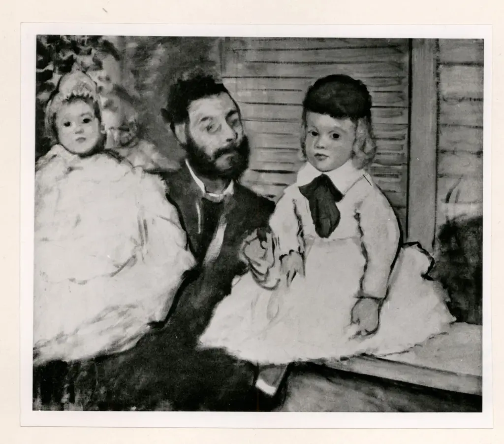 Anonimo , Degas, Edgar - sec. XIX - Ludovico Lapic con le figlie , fronte