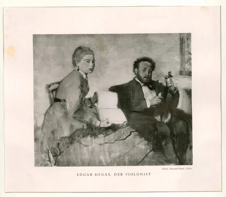 Durand-Ruel , Degas, Edgar - sec. XIX - Violinista e donna con spartito musicale