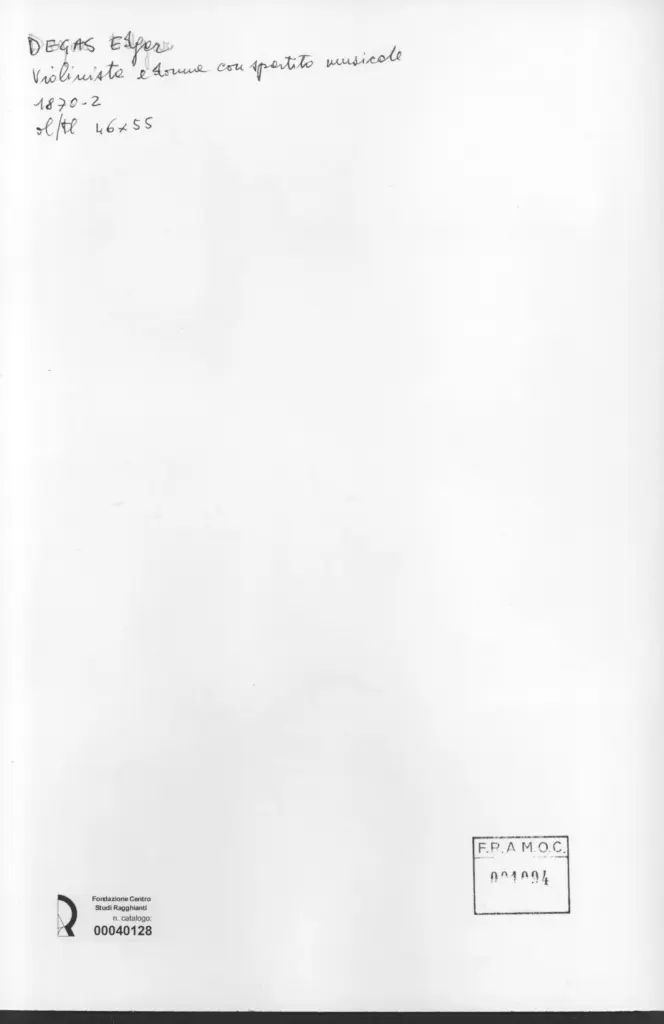 Durand-Ruel , Degas, Edgar - sec. XIX - Violinista e donna con spartito musicale , retro