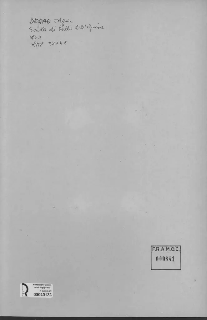 Anonimo , Degas, Edgar - sec. XIX - Scuola di ballo dell'Op&eacute;ra , retro