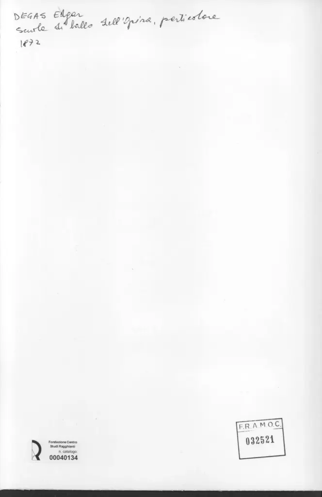 Anonimo , Degas, Edgar - sec. XIX - Scuola di ballo dell'Op&eacute;ra (particolare) , retro