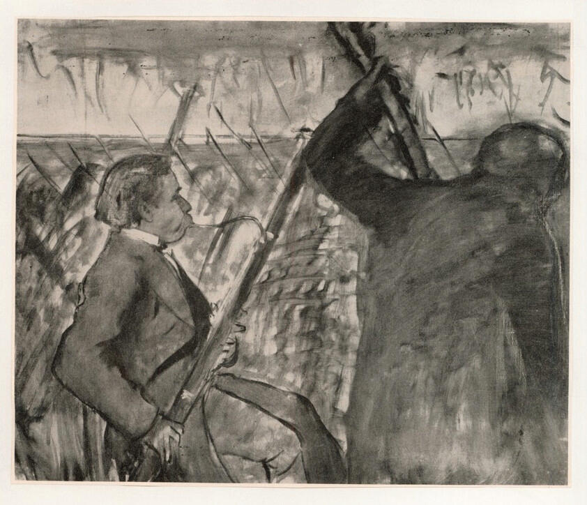 Anonimo , Degas, Edgar - sec. XIX - Musician in the Orchestra (with Désiré Dihau) , fronte