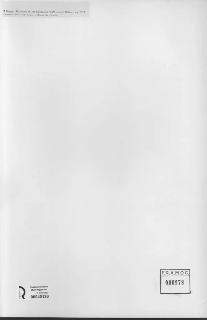 Anonimo , Degas, Edgar - sec. XIX - Musician in the Orchestra (with D&eacute;sir&eacute; Dihau) , retro