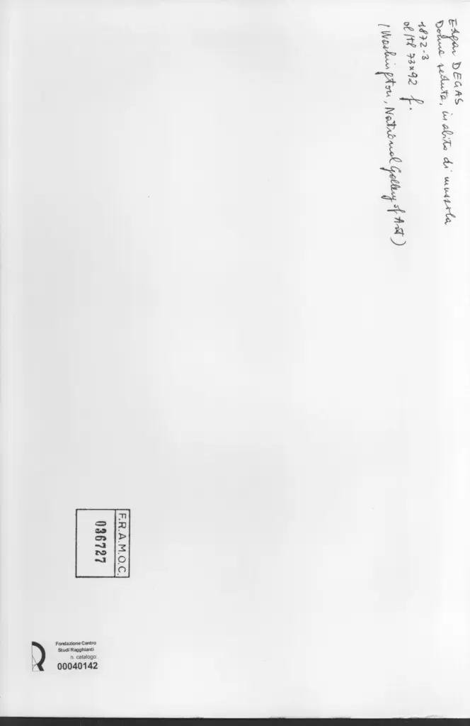 Anonimo , Degas, Edgar - sec. XIX - Donna seduta in abito di mussola , retro